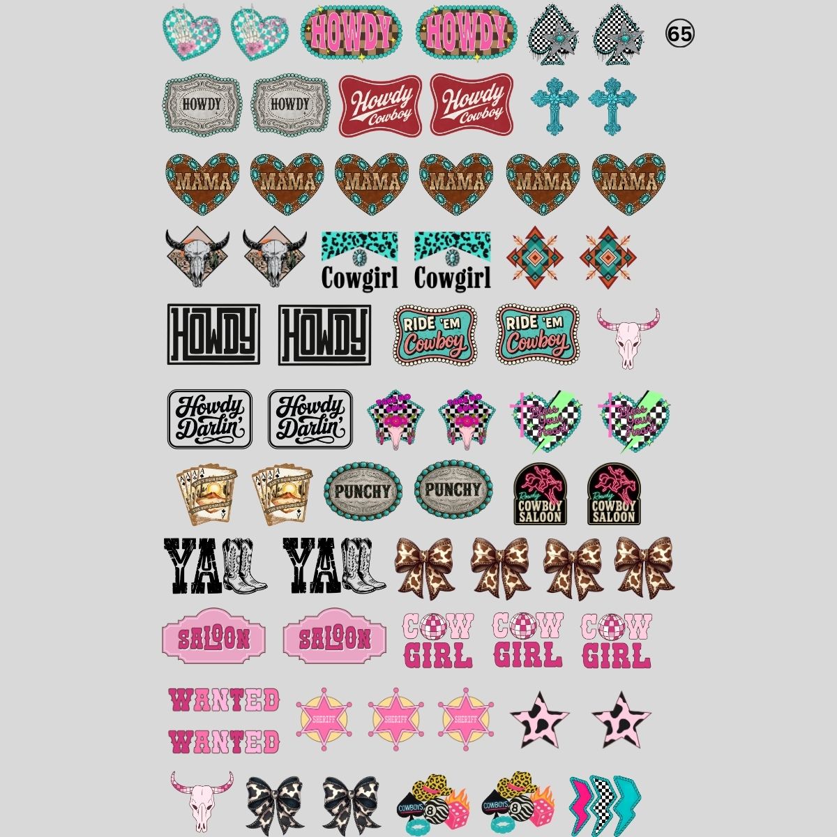 Western Hat DTF 60 Transfers Ready to Press
