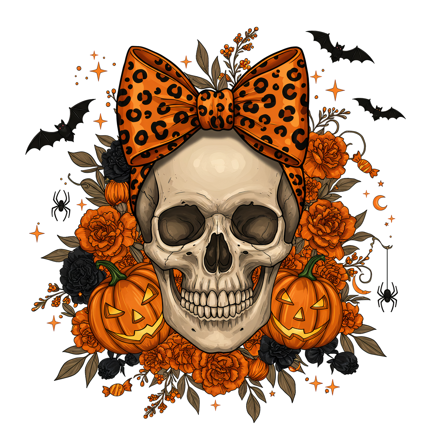 Halloween Skull Coquette Bow
